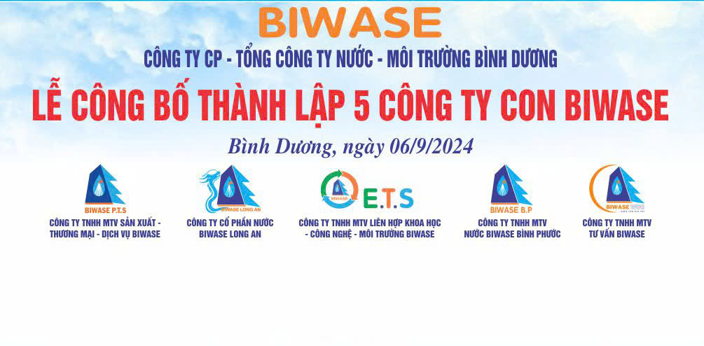 LỄ CÔNG BỐ THÀNH LẬP 5 CÔNG TY CON BIWASE