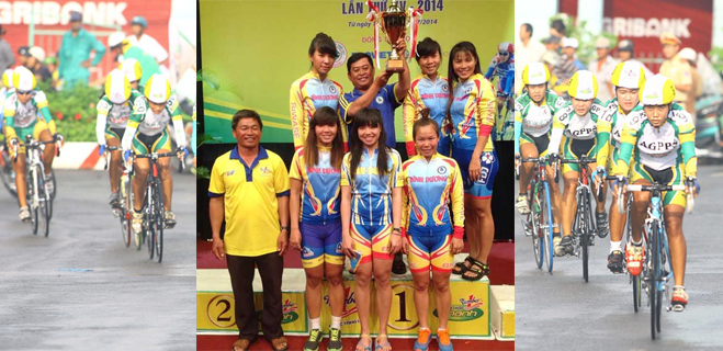 An Giang TV Open National Cycling Tournament 2014: BIWASE won prize for the Champion team